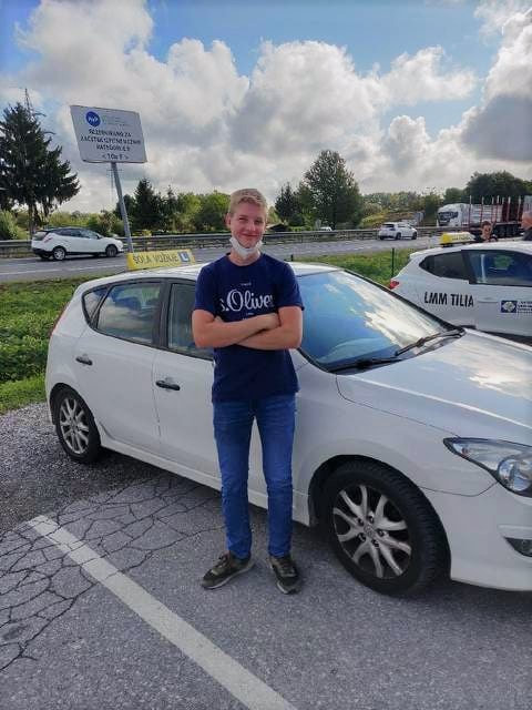 Marcel Pristavec, učitelj vožnje Marijan Jularić, vozniški izpit B